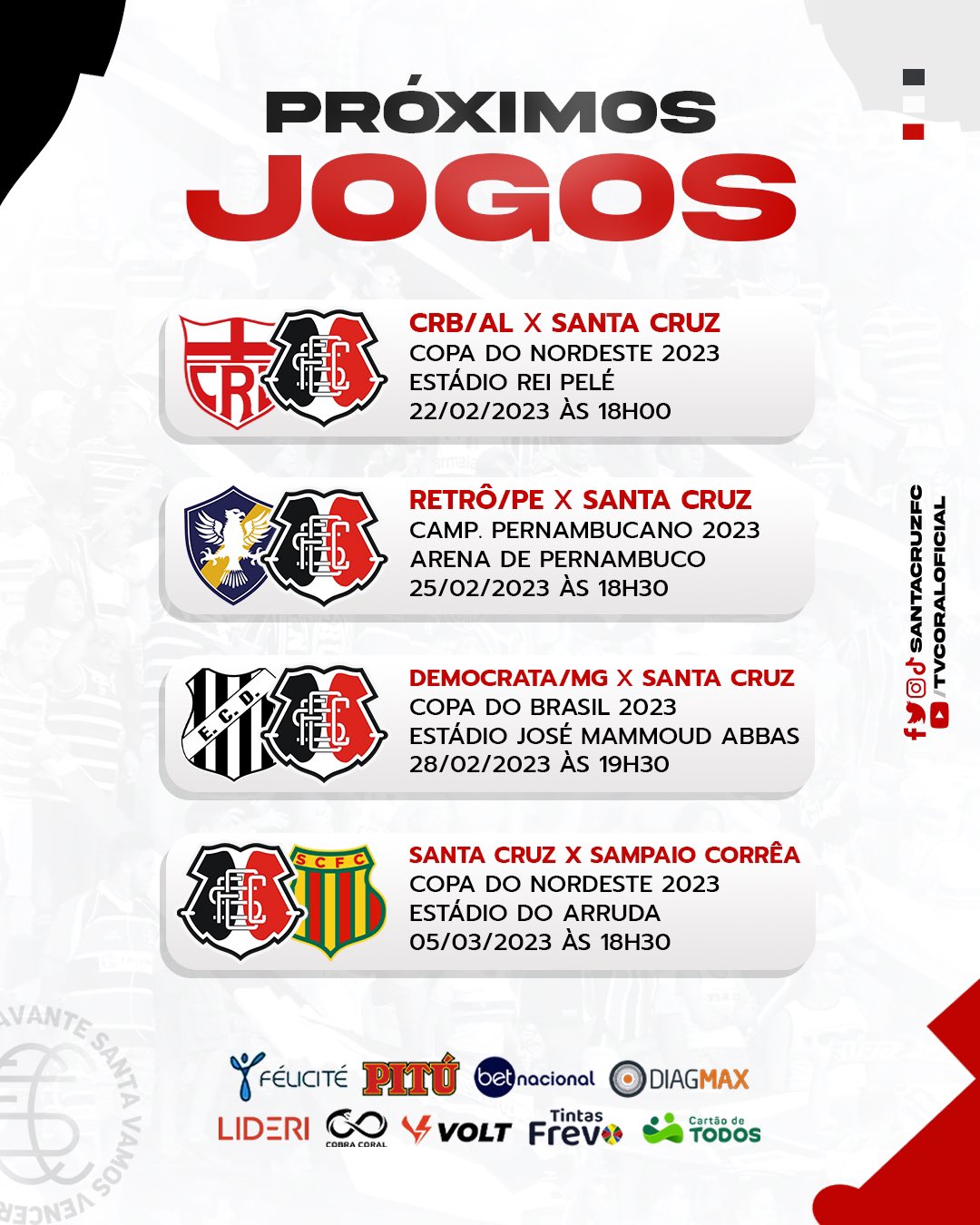 Próximos jogos do Santa Cruz: fique por dentro da agenda e não perca nenhuma partida!