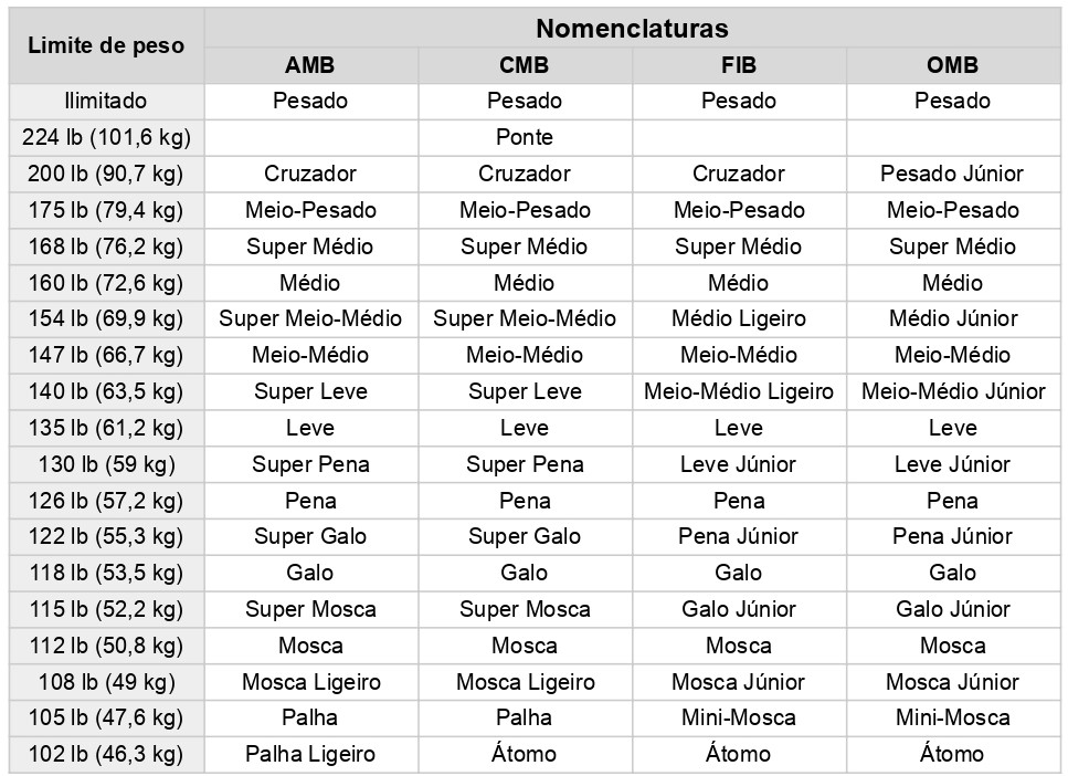 Categoria do boxe: Quais são e como funcionam as divisões de peso?