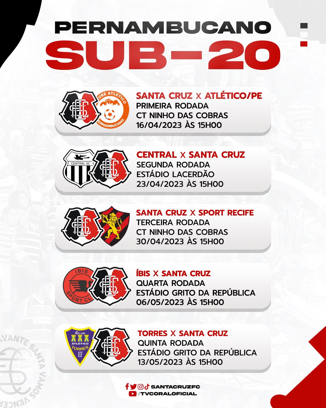 Fique por dentro: santa cruz joga quando? Veja as datas dos jogos confirmados.