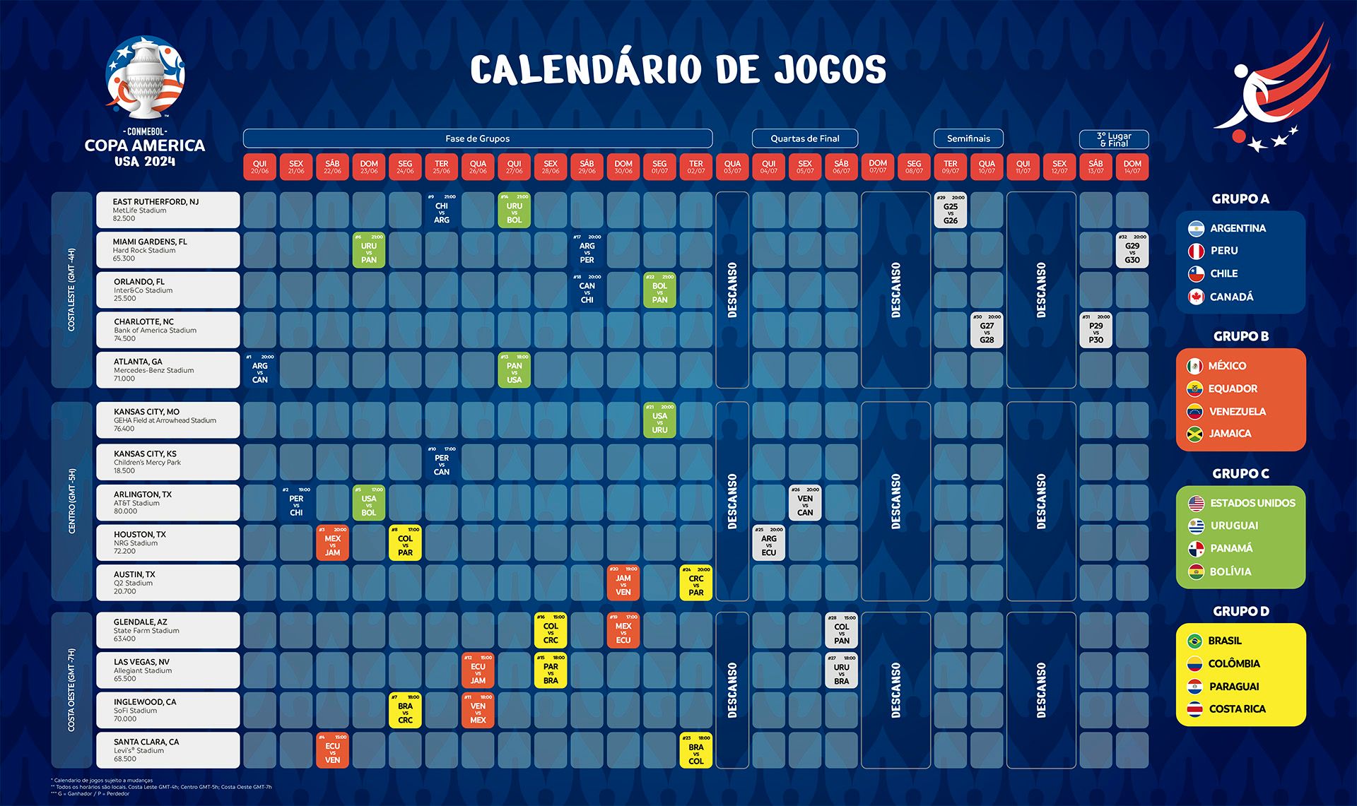 Que dia é o jogo da Argentina? Confira o calendário completo.