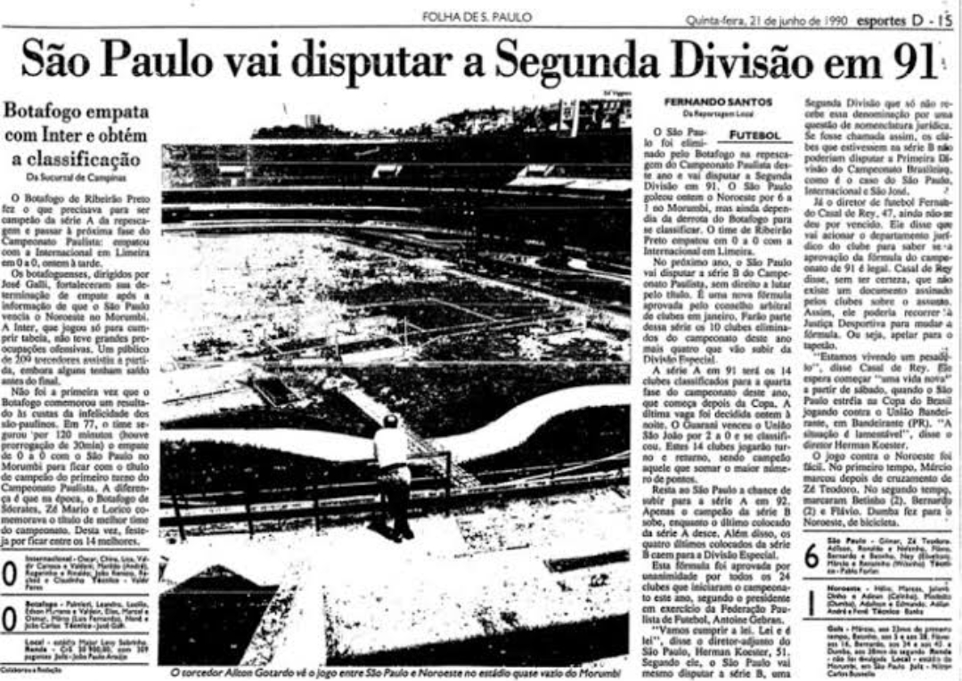 São Paulo foi rebaixado em 1990? Descubra os motivos desse fato histórico!