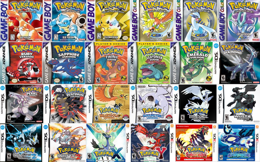 todos os jogos de pokémon em ordem